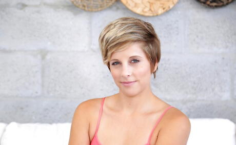 Superb cutie Makenna Reise exhibits her ass in nice skirt and jerking off 